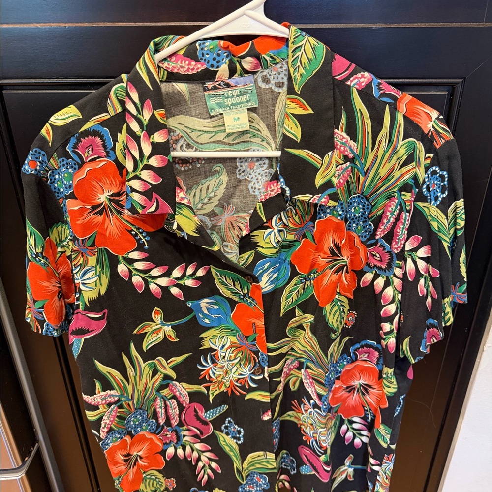 Reyn Spooner Vibrant Floral Men's Hawaiian Shirt Rayon Medium